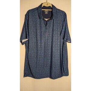 Ben Sherman Sport Mens XL Navy Blue All Over Print Golf Polo Shirt